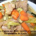 Curry d'agneau aux fèves, carottes et poireaux