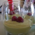 Crème dessert avocat-framboises