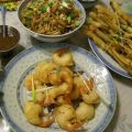 Crevettes et légumes au wok sauce d'huître et[...]