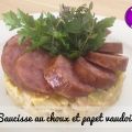 Saucisse aux choux et papet vaudois