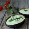 Crème d'avocat, concombre et lait de coco