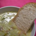 Soupe aux poireaux et au jambon