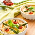 Clafoutis aux asperges et tomates cerise