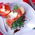Open salmon sandwich and coco pops chocolate[...]