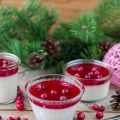 Mousse au chocolat blanc et coulis fruits rouges