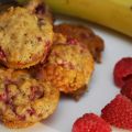 Muffins bananes, framboises et avoine