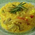 Risotto aux champignons, tomates et curcuma...