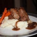 Cubes de porc balsamique et vin rouge