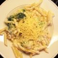 Pâtes sauce Alfredo et brocolis