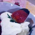 Soupe de fraises à la framboise.