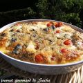 Clafoutis , mozzarella, tomates et sardines