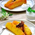 Ananas épicé et fromage blanc à la cannelle