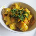 curry jaune de poisson et crevettes