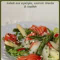 Salade aux asperges, saumon Gravlax et crudités