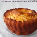 Gâteau au lait en poudre et aux pêches