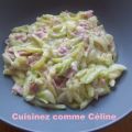 Julienne de courgettes à la carbonara