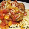 Spaghettis aux boulettes de veau