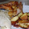Poulet rôti farci sous la peau