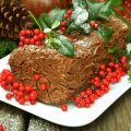 Bûche de Noël marron-chocolat