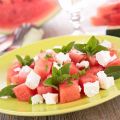 Pastèque à la feta et à la menthe en salade