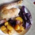 Poulet rôti au thym, rutabagas et vitelottes...