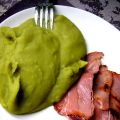 Purée de pois cassés et jambon grillé