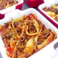Conchiglioni farcis au veau, sauce tomates et[...]