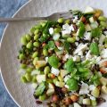 Salade lentilles-fèves-feta-menthe etc...!