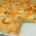 Clafoutis aux pêches plates, menthe et verveine