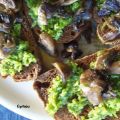 Tartines à la fleur d'ail et aux champignons
