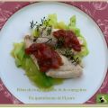 Filets de rouget sur un lit de courgettes