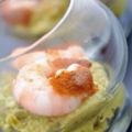 Verrines de crevettes et mousse à l’avocat