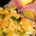 Graten de plumas con jamon-piña/ gratin de[...]