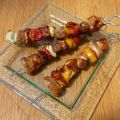 Brochettes viandes et légumes