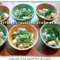 Verrines crevettes, crabe et kiwis
