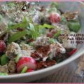 Salade composée aux fèves et radis roses,[...]