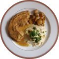 Flanchet de veau au céleri, oignons confits