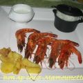 Gambas et ananas cuits sur pierrade et son riz[...]