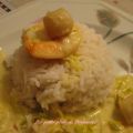 Pétoncles et crevettes à la crème et carry
