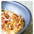 Omelette au boudin blanc, poivron et lait de[...]