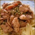 Pâtes au poulet et petits pois, sauce moutarde[...]