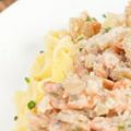 Tagliatelles au chèvre et saumon