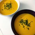 Soupe aux patates douces, courges et carottes.