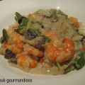Gratin de crevettes et champignons