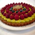 Tarte pistache-framboise