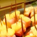 Cubes de mangue au bacon