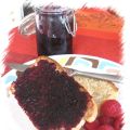 Confiture de bleuets réduite en sucre