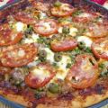 Pizza aux petits pois et aubergines