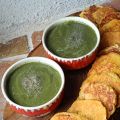 Velouté d' épinards et pancakes aux carottes