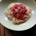 Spaghetti au poulet et à la sauce tomate